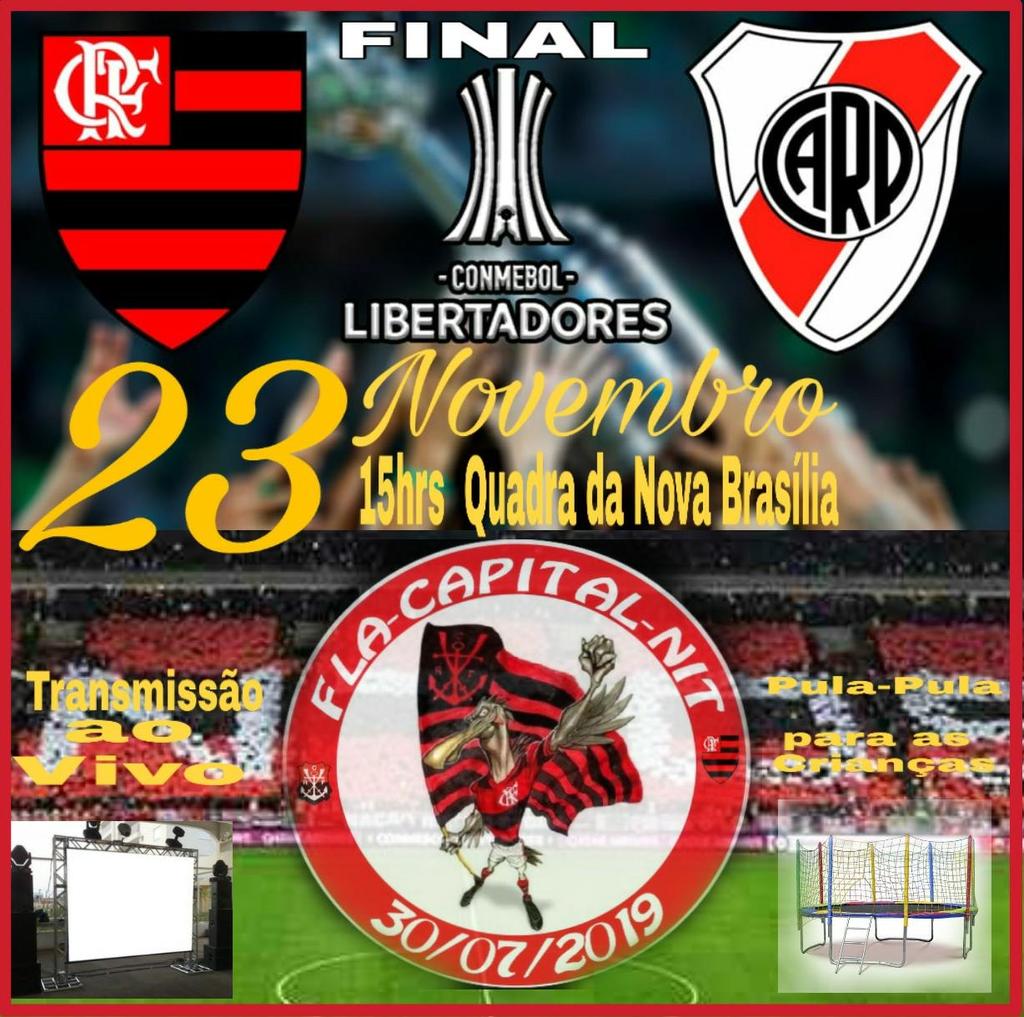 fla_nit's tweet photo. GRANDE FINAL DA TAÇA LIBERTADORES DA AMÉRICA FLAMENGO X RIVER 
LOCAL: QUADRA DA NOVA BRASÍLIA 
ENTRADA: CAMISA DO FLAMENGO 🔴⚫ #QUEMQUISER PARTICIPAR DO CHURRASCO O VALOR É 30$ MAIS UM PEC DE LATÃO BRAHMA OU 2 REFRIGERANTE ⚫🔴⚫🔴 https://t.co/2zyzduNUaQ