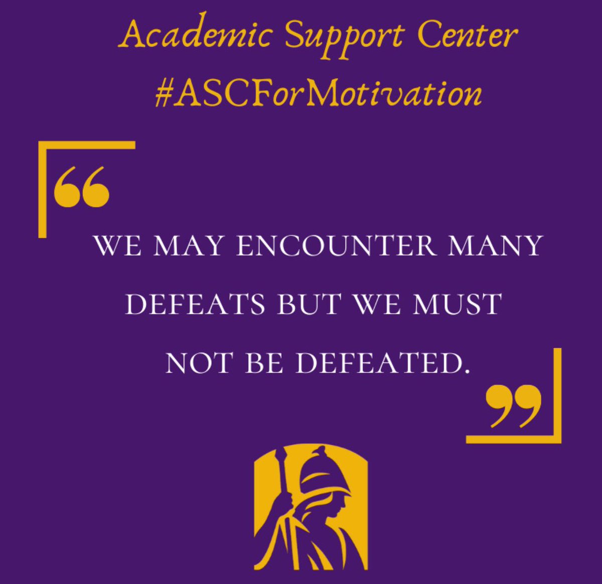 UAlbanyAdvising's tweet photo. Whenever you need some words of encouragement, don’t be afraid to #ASCForMotivation. 💜💛 https://t.co/JnAooQF0g5