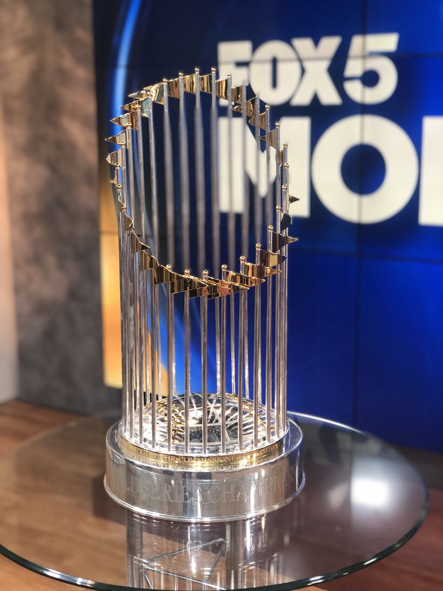 HollyMorrisTV's tweet photo. Today’s special guest on #gooddaydc was quite the winner! ⚾️ 🏆 #worldseries #champions #commissionerstrophy #nationals #fightfinished #gooddaydc #fox5dc https://t.co/O9xyC25ZJE