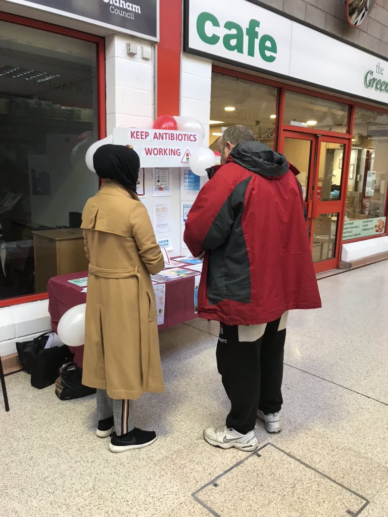 Today is European Antibiotic Awareness Day so we (Public Health and Oldham Cares Medicines Optimisation team) are at Tommyfield Market  spreading the message ‘keep antibiotics working’ by only asking for antibiotics when they are needed <a href="/OldhamCouncil/">Oldham Council</a> @oldhamcares <a href="/ageukoldham/">Age UK Oldham</a>