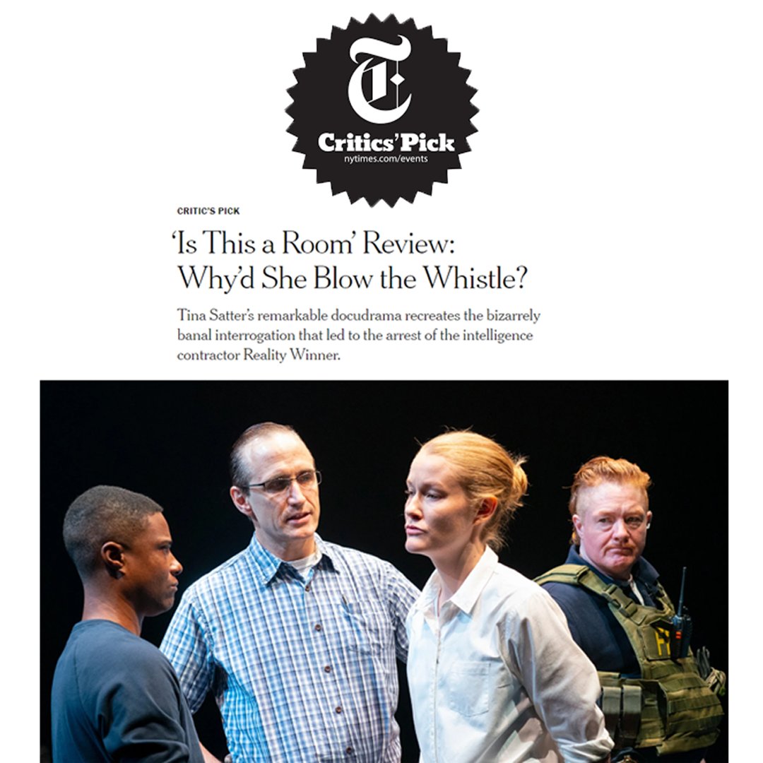 vineyardtheatre's tweet photo. Final week to see IS THIS A ROOM! You don't want to miss this "highly absorbing" (Time Out NY), "electrifying" (NY Magazine), NY Times Critic's Pick of a show. #IsThisARoomVT
Book your tickets here: https://t.co/kpLPaTbQ4c https://t.co/iESZlHKn3B
