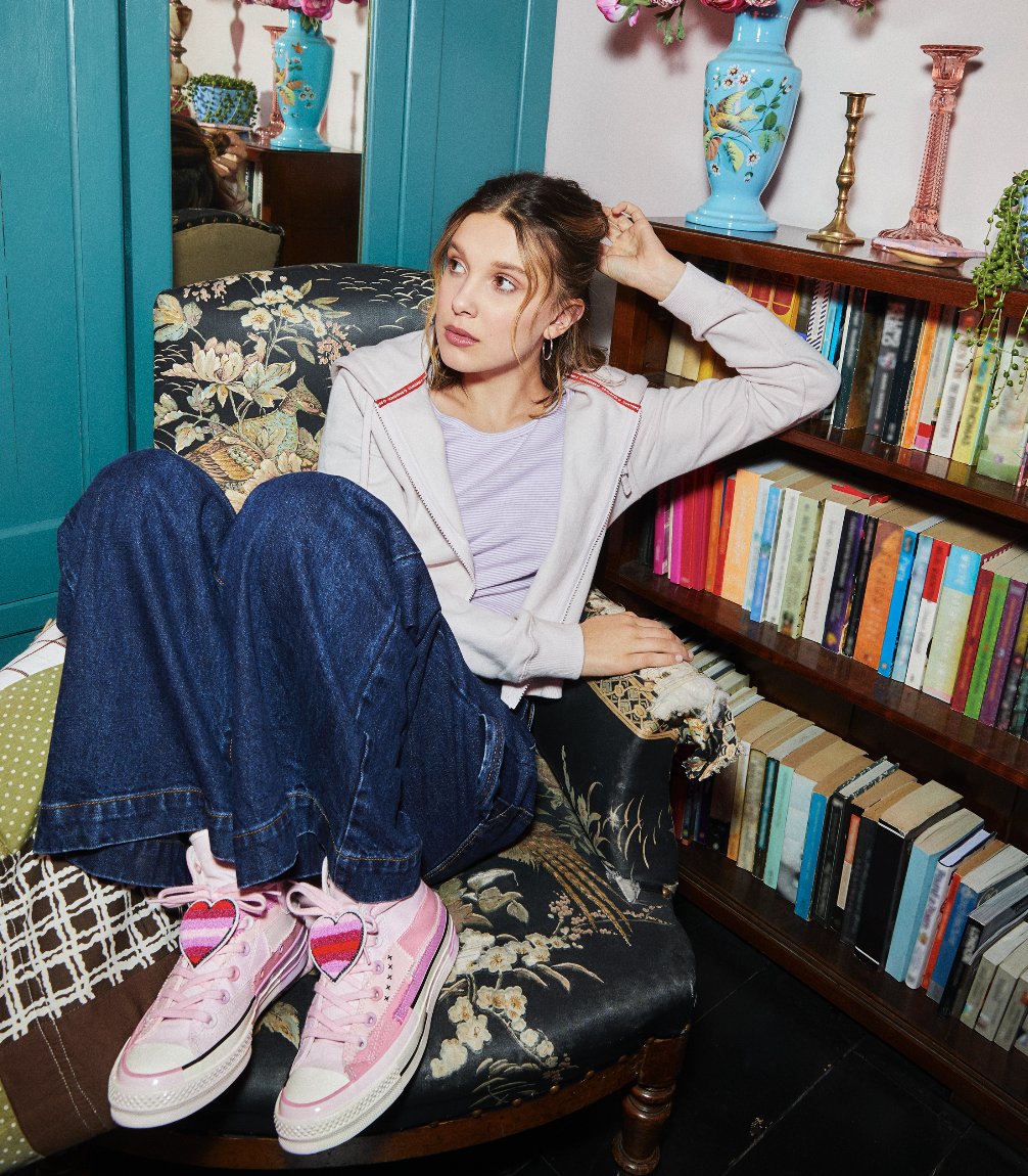 Converse on Twitter: "Millie Bobby Brown is back for her second Converse collaboration, bringing unique a limited-edition collection that champions the power of being you. #ConverseXMBB available now: https://t.co/YYMtJWgnUX