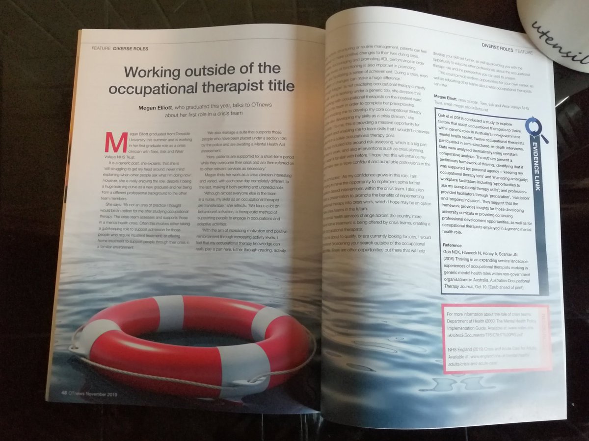 My article is in OT News 😁🤓🧠 #otnews #OccupationalTherapy #nhs #newlyqualified #crisisteam