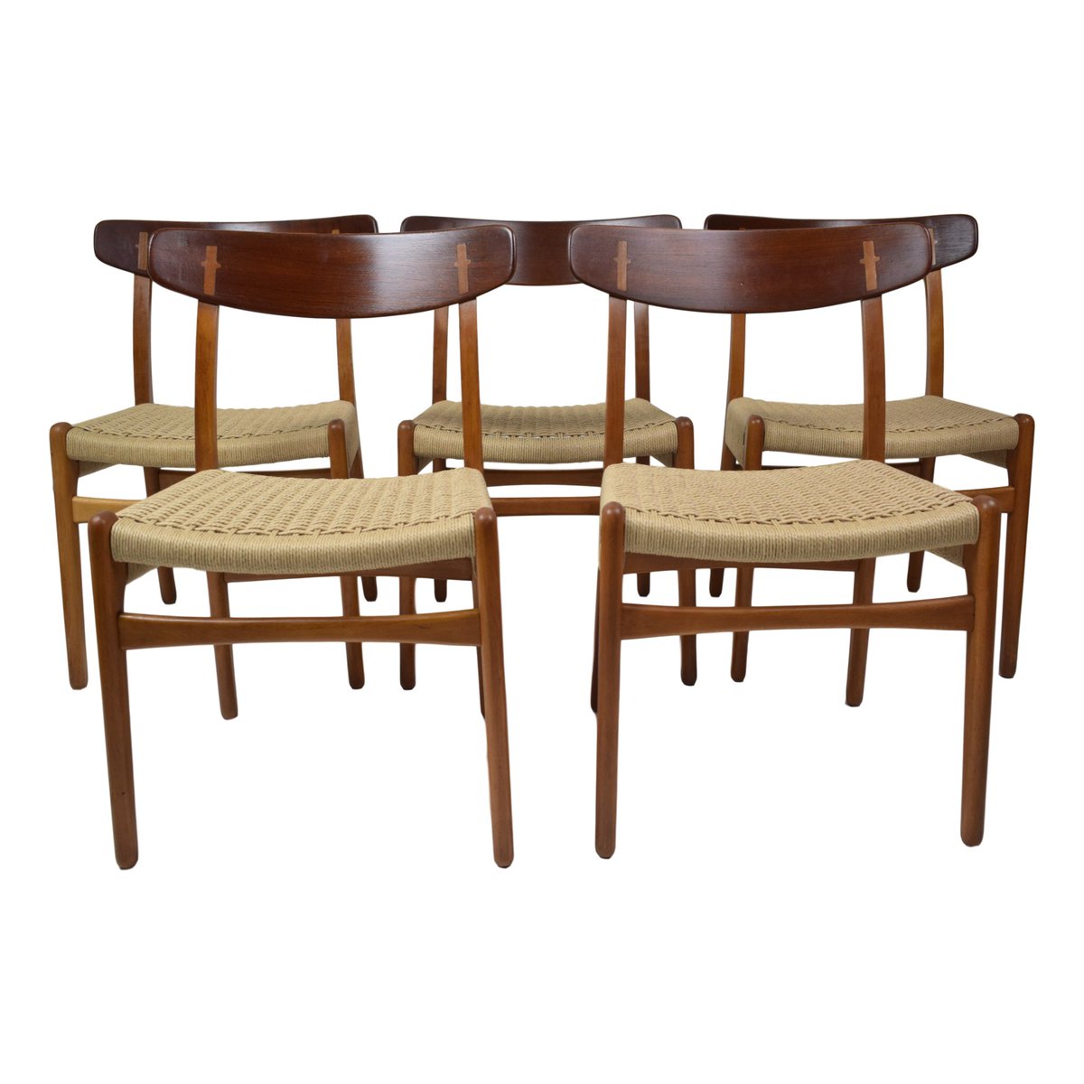 webbsmidcentury's tweet photo. NEW LISTING: A set of five model CH23 dining chairs by Hans Wegner with new paper cord seats. https://t.co/W7tAIzCggR