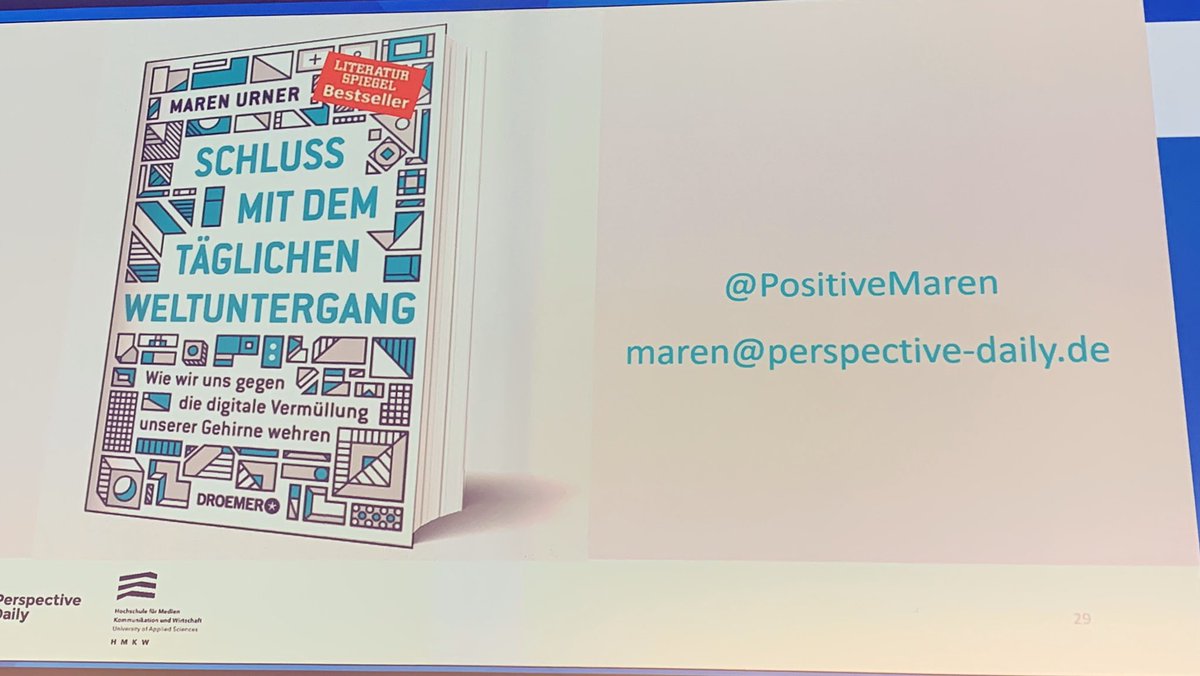MOBILEMEDIADAY in Würzburg. Ein Vortrag, der die Welt retten kann. Überzeugend präsentiert von Prof. Maren Urner, Köln. Sie führt auch hin zu konstruktivem Journalismus. Und ihr Buch ist deshalb für mich ein Muss... #mmd19 <a href="/Medienethik/">Netzwerk Medienethik</a> <a href="/hfph_methik/">HfPh Medienethik</a> <a href="/BdzvPresse/">BDZV</a> #Journalismus