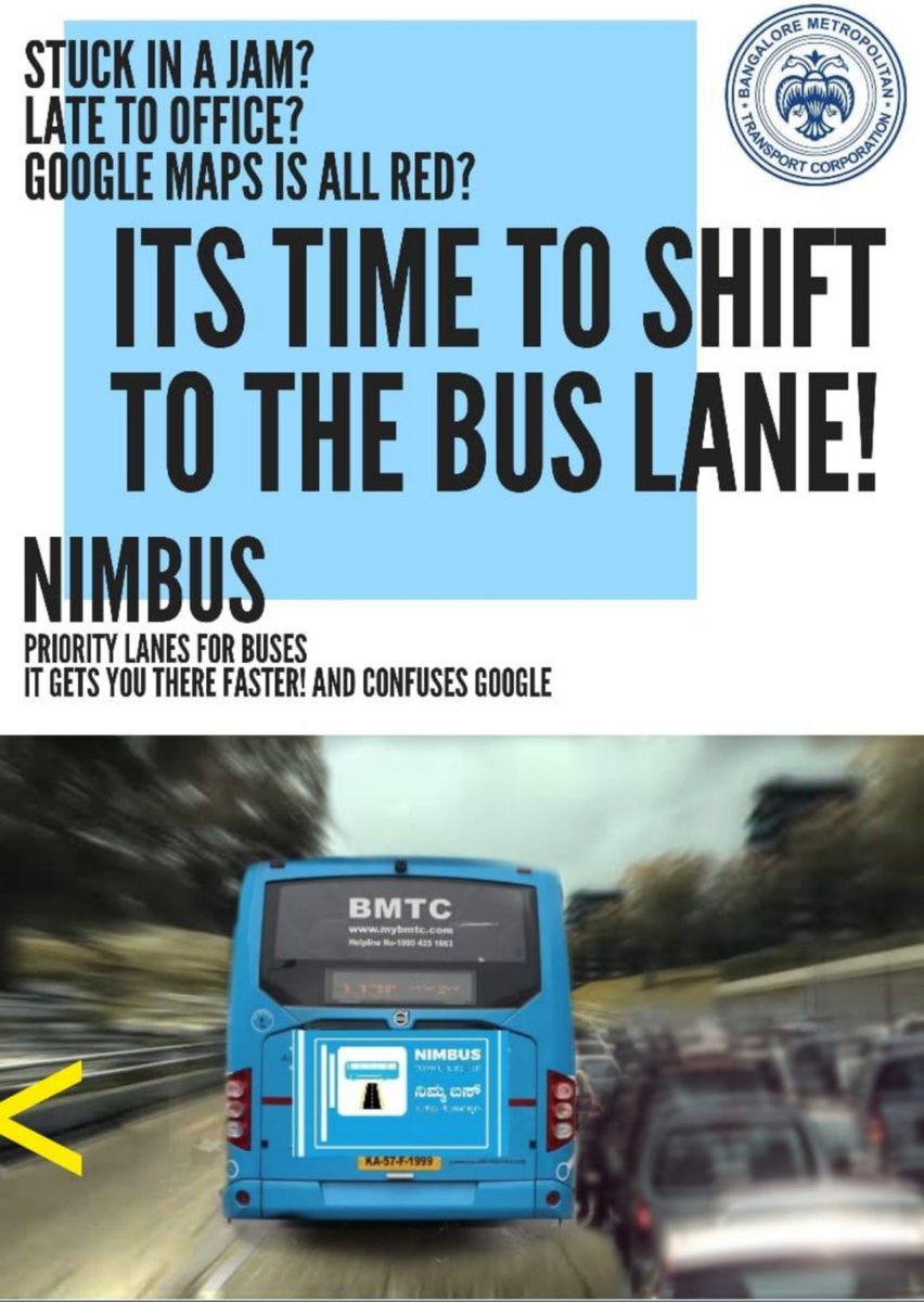 purushug's tweet photo. Dear Citizens... Enough blaming Government and @blrcitytraffic about traffic in Bangalore. 
We are getting great opportunity to show your support and responsibility towards Bangalore. 
Please support #Nimbus  and @blrcitytraffic for #CommuteBetter https://t.co/TfNiWgiLc5