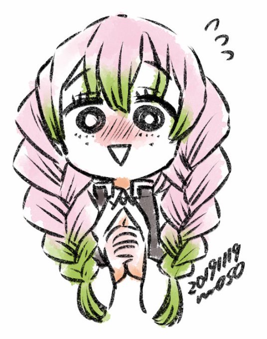 𝕞 𝕠 𝕤 𝕠さんがTwitterに投稿した甘露寺蜜璃(鬼滅の刃)のイラスト。