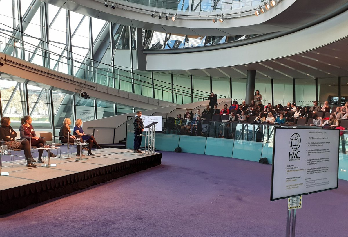 prisca_giordani's tweet photo. Powerful speech from Nadia Chalabi @NELMAcampaigns reporting that 275.000 school children in London are growing up in poverty but missing out on free school meals #GoodSchoolFood https://t.co/pIm3JiczZT