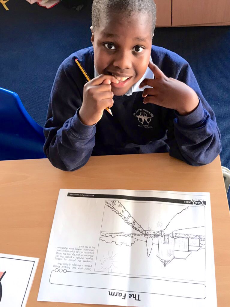 misswatson_sjv's tweet photo. Magical Realism - Purple Class have been exploring the work of the artist Joan Miró 🖼 we made our own landscape pictures of the ‘Farm 1922-23’ #creativestudies #art #learningnewthings @StJohnVianneySc https://t.co/VBBhnoHkCE