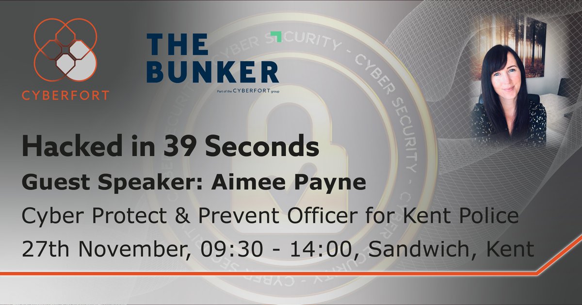 We are excited to have guest speaker Aimee Payne from @Kentpolicecyber at our #cybersecurity event next week. Aimee is an expert in protecting businesses from cyber threats. Book your seats here hubs.ly/H0lRWR40 #Kentevent #Kentbusiness