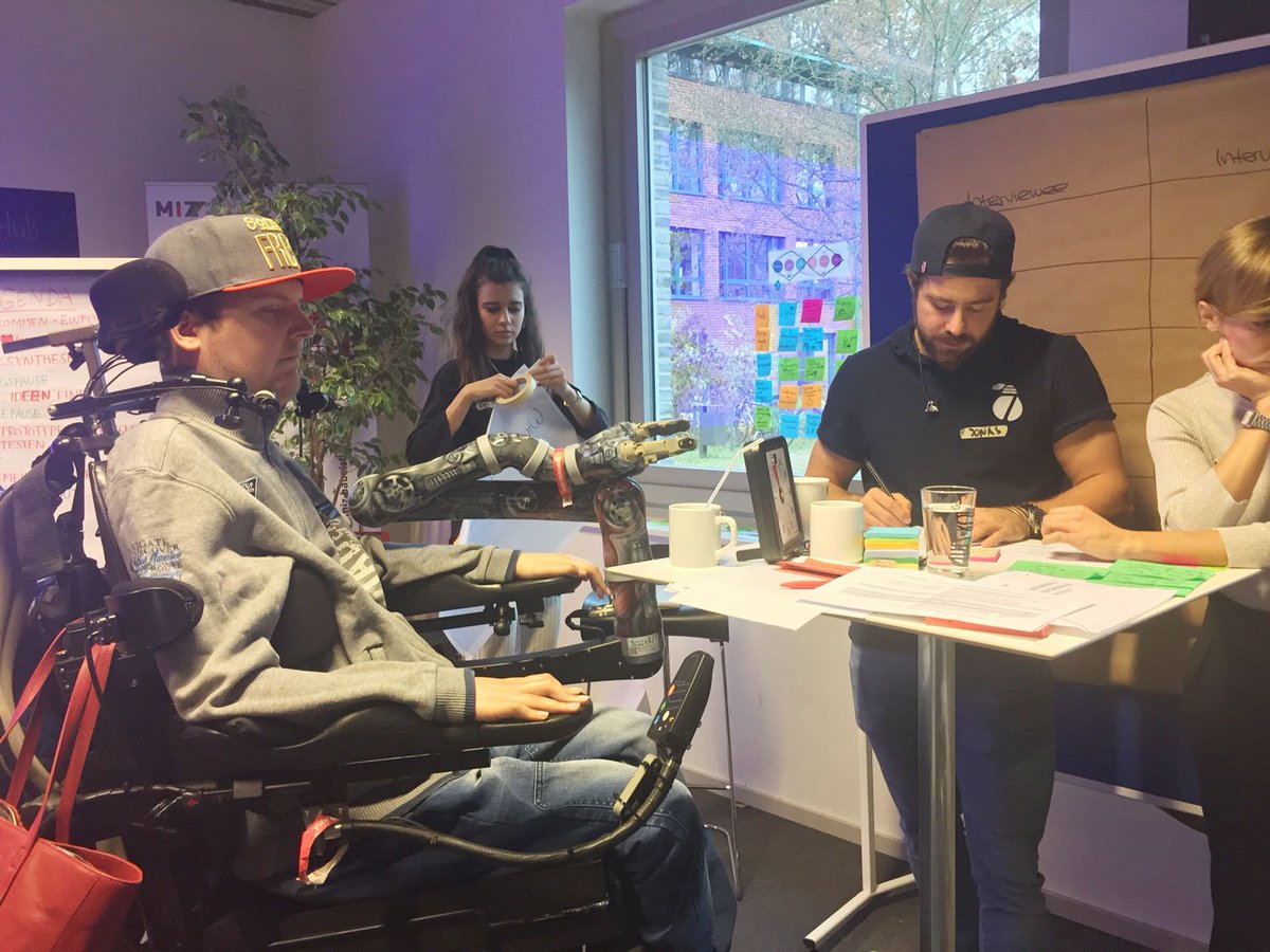 HPI_DSchool's tweet image. Today, we are hosting a #designthinking workshop at the #mthcon Innovation Day! Together with BIRNE7, @medicalvalley and our participants we address the challenge: How might we enable people with disabilities to participate in the world of gaming? @MTH_Conference