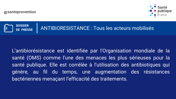 SantePubliqueFr's tweet photo. [Dossier de presse 📄] #Antibiorésistance : une menace mondiale, des conséquences individuelles https://t.co/zY2wkGkGxD https://t.co/YSiOywMeYW