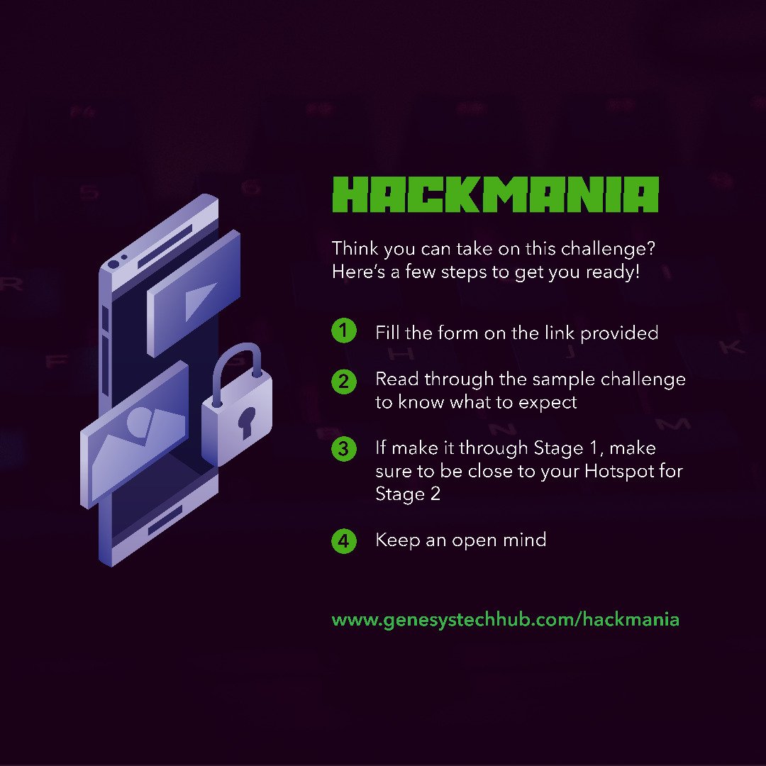 GenesysClubUnn's tweet image. You know what time it is people😉.It's HACKMANIA! 😌😌.You think you've got all it takes? Kindly check the banner 👇👇👇 for more info. or visit genesystechhub.com/hackmania and  bit.ly/Genesyshackman… to register.
In UNN there is always a place for you 
@genesystechhub TELL A FRIEND