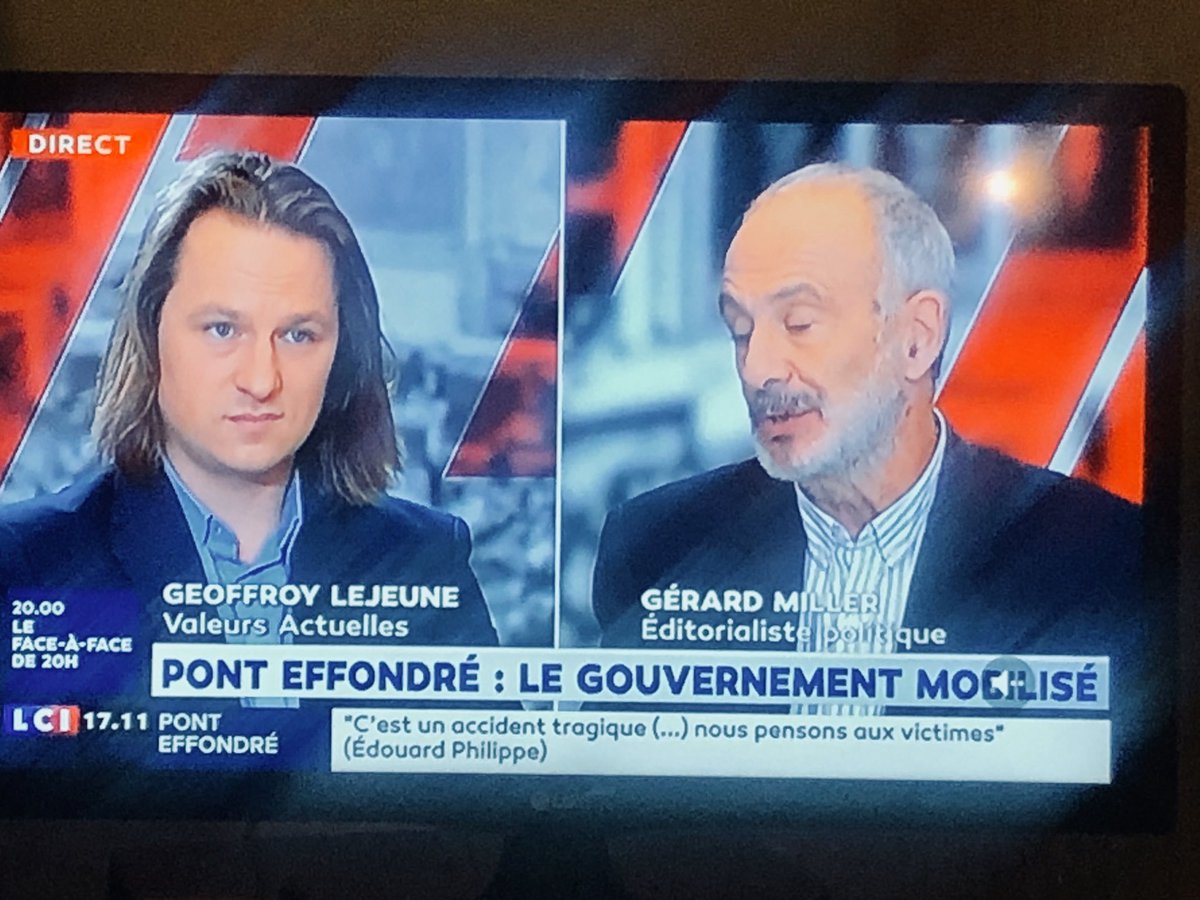 PhilippineLan's tweet image. Une seule question : pourquoi ?

Pourquoi inviter Geoffroy Lejeune et Gérard Miller à débattre de l’effondrement d’un pont en Haute-Garonne ?