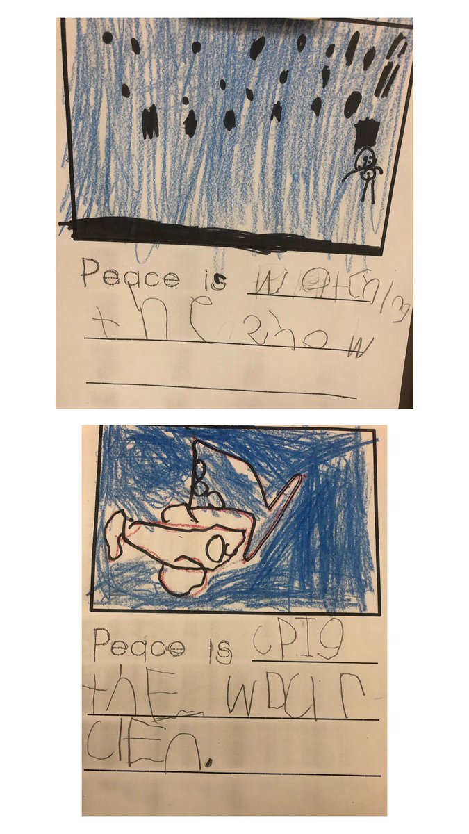 MrsMossasStars's tweet photo. Our virtue of the month is PEACE. After reading The Book of Peace by Todd Parr, our superstars were asked to explain what peace means to them. Afterwards, we created our own recipe for PEACE. ❤️ @Miss__Tavares @deSalesTCDSB https://t.co/wEU2kd3J0w