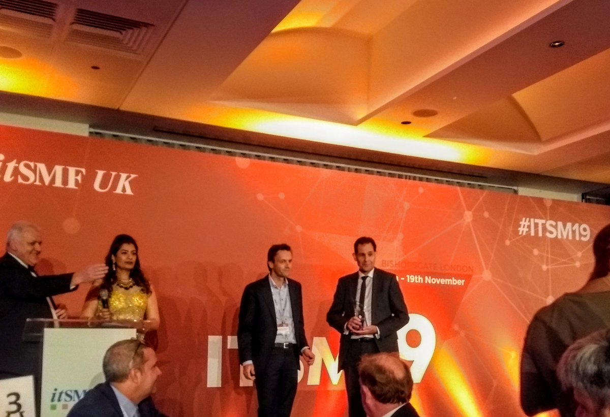 Congratulations go to <a href="/gamingpaul/">GamingWorks</a>  and <a href="/gamingjan/">GamingWorks</a> for their hard work in creating a fantastic simulation of #ITIL4 in practice. #itsm19 
Winners of the Professional Service Management Award for #thoughtleadership

<a href="/itSMFUK/">itSMF UK</a> 
<a href="/AXELOS_GBP/">AXELOS Best Practice</a> 
@ITILPublisher