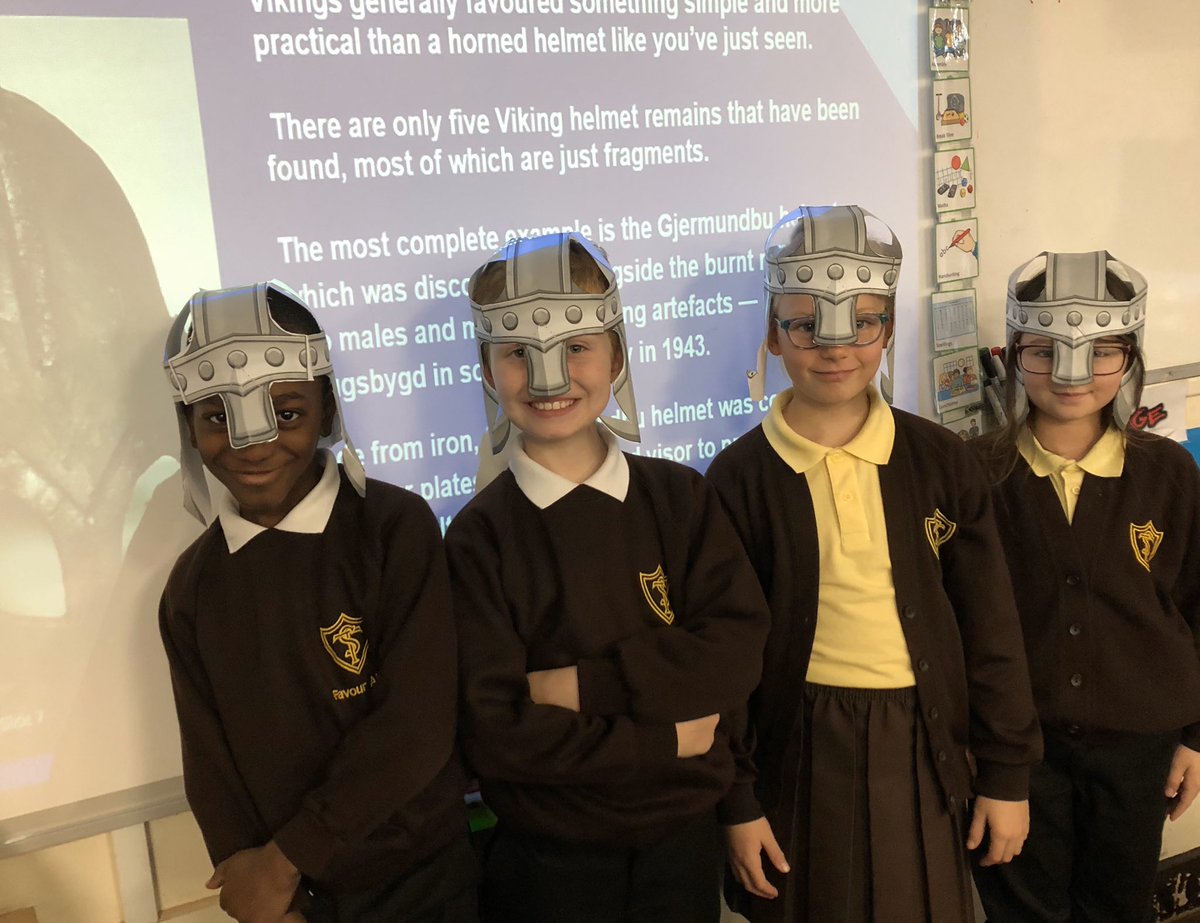 Temple_Sutton's tweet photo. Year 4 have been busy learning all about Norman and Viking helmets. Today in topic they enjoyed creating and modelling their own helmets. #DolphinClass #1066 https://t.co/8dlquJXFv5
