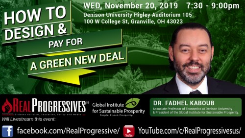 RealProgressUS's tweet photo. Please join us for the "How To Design &amp; Pay For A Green New Deal" event featuring @FadhelKaboub.  We will be streaming it live on our Facebook page.

https://t.co/Ag3p47o5T1 https://t.co/QDrtBj0l0N