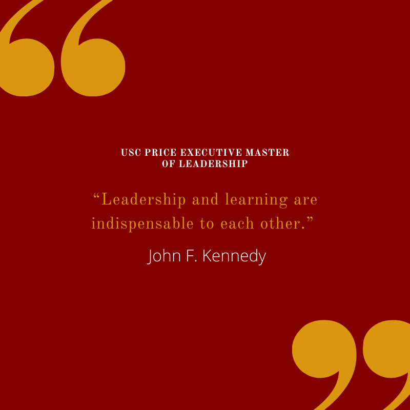 USCPriceEML's tweet photo. Leadership and learning go hand in hand. Take your learning to the next level with our distinguished program. Sign up for our next info session in our bio! #mondaymotivation #uscprice #usceml https://t.co/8CeAtjc899