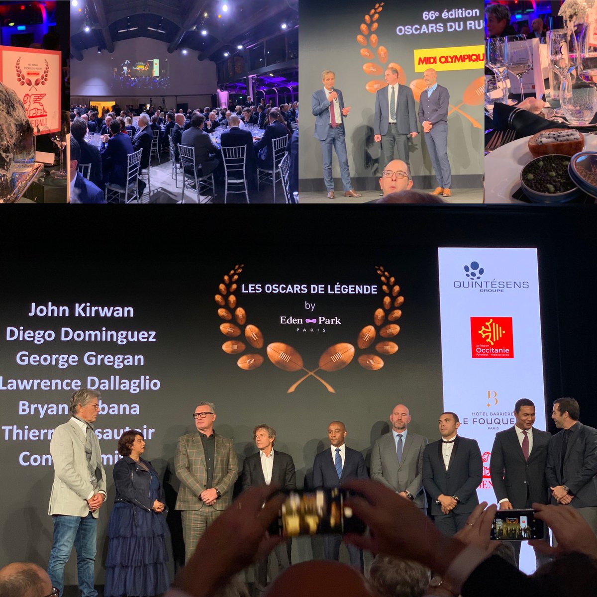 « Les Oscars de Légende 2019 » en cette année de Coupe du Monde 🏉 ! Remise des prix par @generaligroup, <a href="/edenparkparis/">Eden Park Paris</a> @HotelFouquets  et <a href="/Occitanie/">Région Occitanie</a> Et AVEC les #Sudaf Champions du Monde !! Les magnifiques valeurs du 🦁 collent bien à ce sport de labeur et d’équipe !#OscarsMidol
