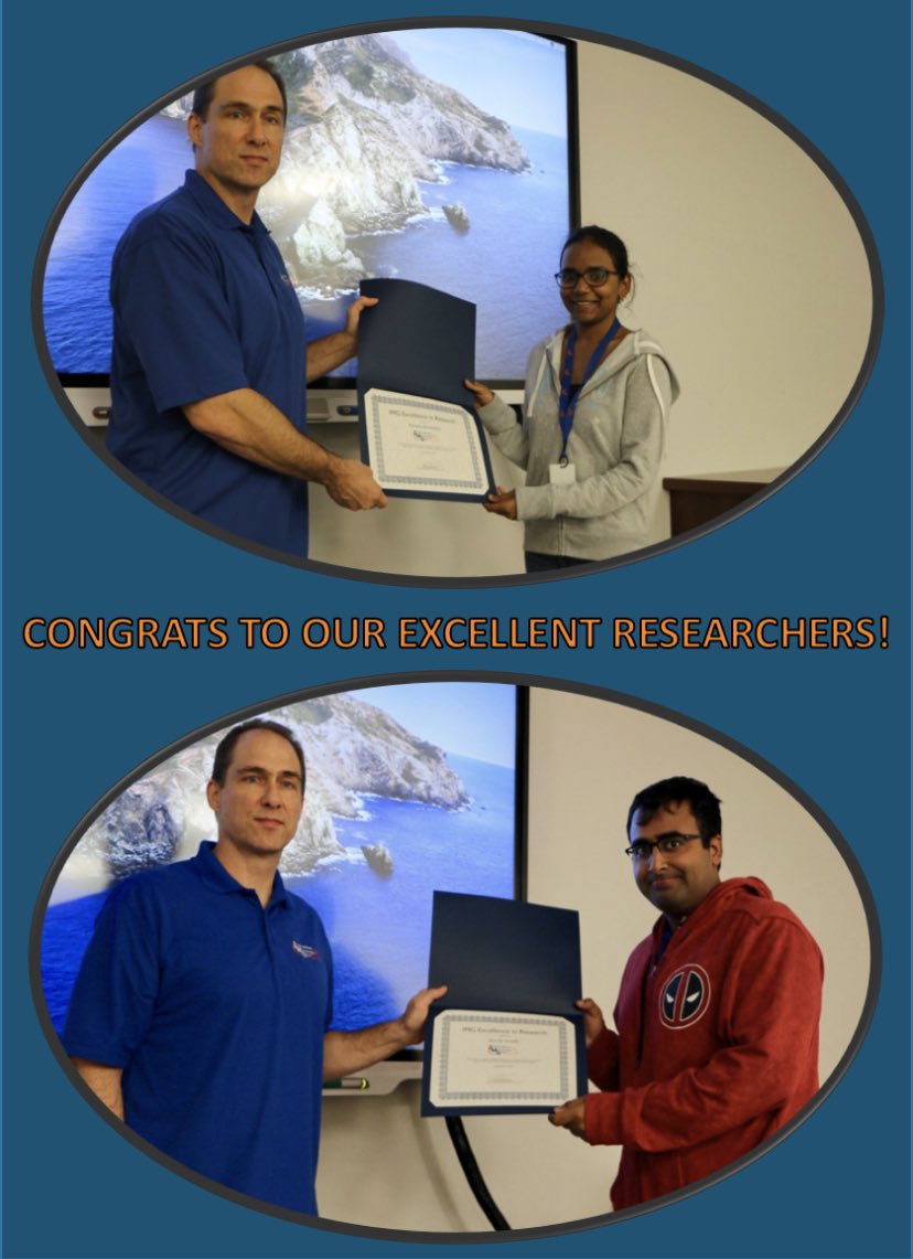 IMG_at_UF's tweet photo. Congratulations to Kartik Sondhi (advised by Dr. Nishida and Dr. Fan), Renuka Bowrothu (advised by Dr. Yoon), and Kangfu Chen (advised by Dr. Fan) on winning the 2019 IMG Excellence in Research Award! May we all aspire to such a level of achievement! https://t.co/RPqoBg1aKS