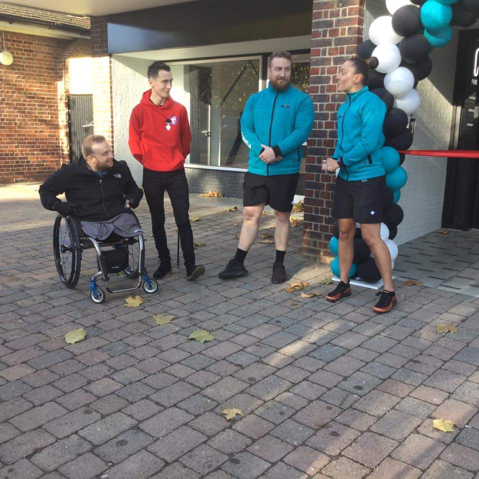 play2give's tweet photo. Today our Andy Baker @AndyBP2G and Jack Cummings @Jack_Top4997 both cut the ribbon and opened the brand new Pure @DidcotGym and dedicated their opening day to @play2give with a raffle. Well done Andy and Jack, you are two exceptionally special local heroes and two wonderful guys! https://t.co/L7es5WUnsp