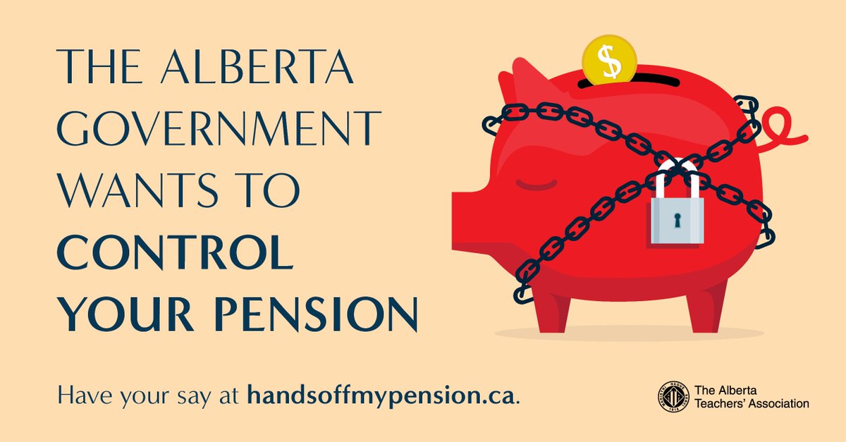 albertateachers's tweet photo. How do you feel about the province's plan for teacher pensions? Connect with your MLA today at https://t.co/Kxnl8ETZwr  #abed #handsoffmypension https://t.co/3pujqVFXsg