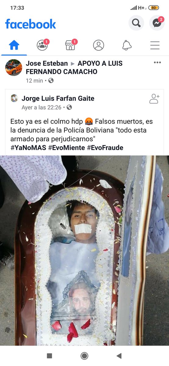 _AlejandraSC's tweet photo. @evoespueblo es un fraude sus "muertos" deje de mentir señor https://t.co/pNDonhVZSt