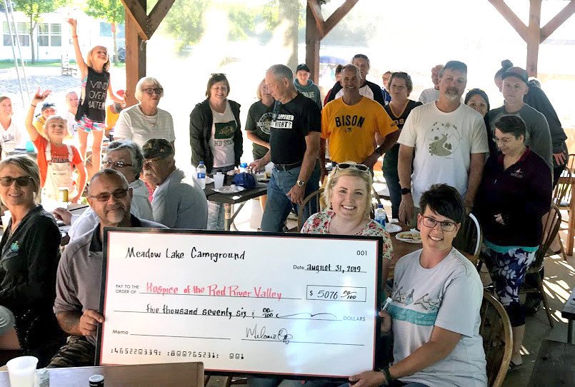 hiahospice's tweet photo. Meadow Lake Campground near Detroit Lakes, Minn., hosted a fundraising event with its summer residents in August. They raised $5,706 for Hospice of the Red River Valley. Thank you so much to Meadow Lake Campground and its residents! https://t.co/JeaEj8yHuT https://t.co/H9yWDBIbTx