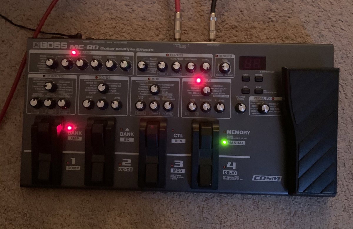 DrGuitar's tweet photo. AudioMouse Rig Rundown:
LTD EC50 guitar, aka Bloodtarrr
Fender Hot Rod Deluxe IV amplifier
Boss ME 80 guitar multi effects pedal
#ltdguitars #guitar #guitarist #fender #amplifier #bossme80 #guitarlove #guitargear #musician #geartalk #rock #cheese #esp https://t.co/YJF46I5xk2