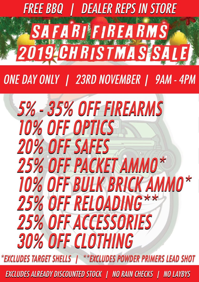 SafariFirearms's tweet photo. Don’t forget guys this Saturday the 23rd of November is the sale day. https://t.co/MLvn7X6t08
