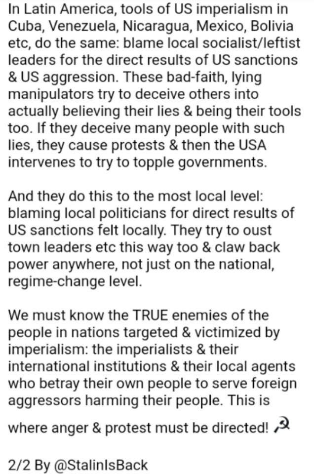 StalinIsBack's tweet image. Misdirected Anger: Know the True Enemies Or You Will Unwittingly Serve Your Enemies

Mini-Article in two images below. Please read, as there is much confusion in countries targeted by imperialism as well as by purported anti-imperialists in imperialist countries. #StalinIsBack ☭