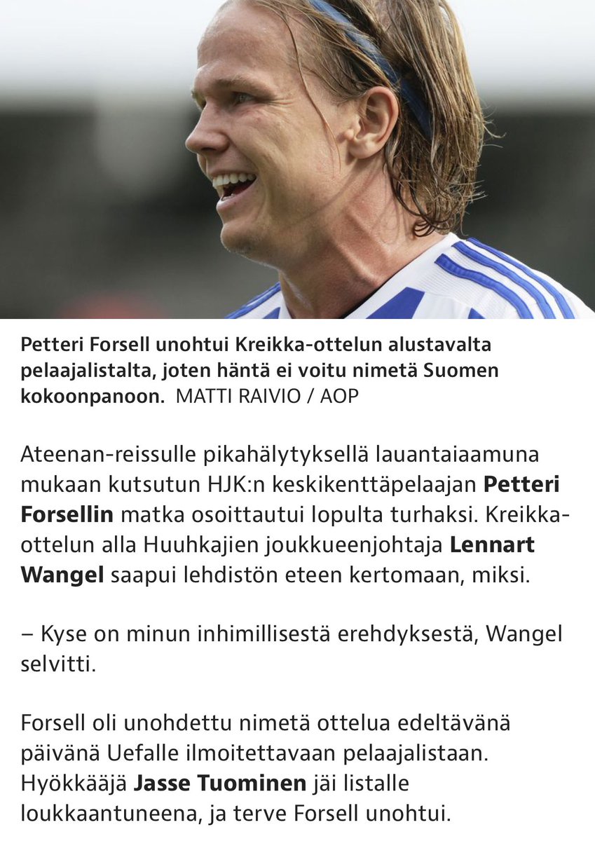 V_Jarvinen's tweet photo. @Huuhkajat Lennart Wangel https://t.co/NQAwRm73SJ