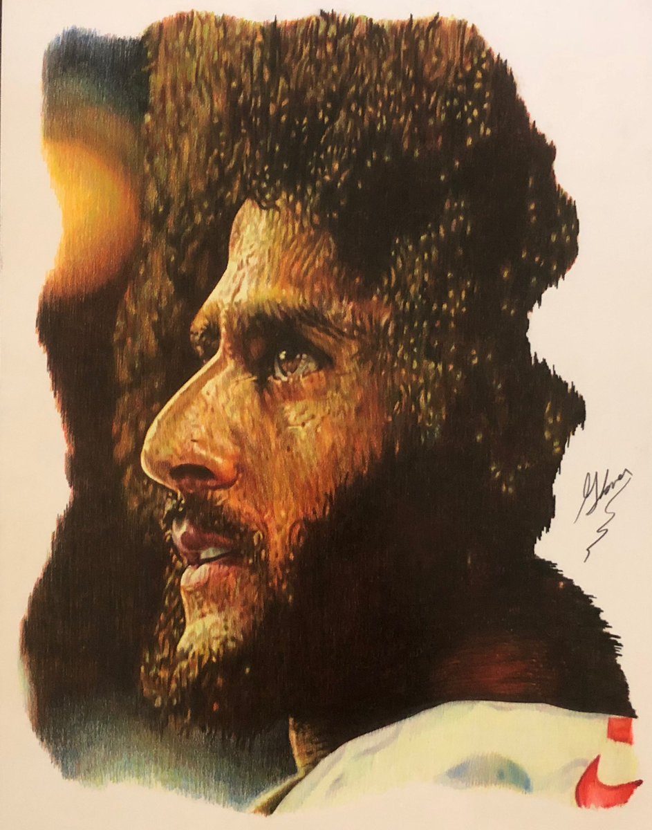 mattyglove's tweet image. @Kaepernick7 
Strong.
Colored Pencil 
24” x 30 framed
Glove
GloverSportsArt.com
#Kap #Nike #KaepernickWorkout 
#coloredpencil #portrait #art