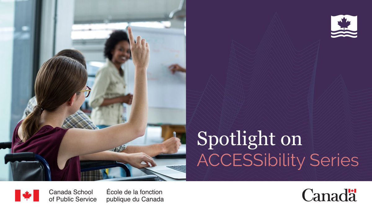 School_GC's tweet photo. Spotlight on ACCESSibility is back on Nov. 27 with a focus on procurement. Speakers will share their experiences in removing barriers to #accessibility in the procurement system. #GCInclusion #LetsTalkAccessibility
Register: https://t.co/6QhPTfcX6z https://t.co/s6SKRIwOEK