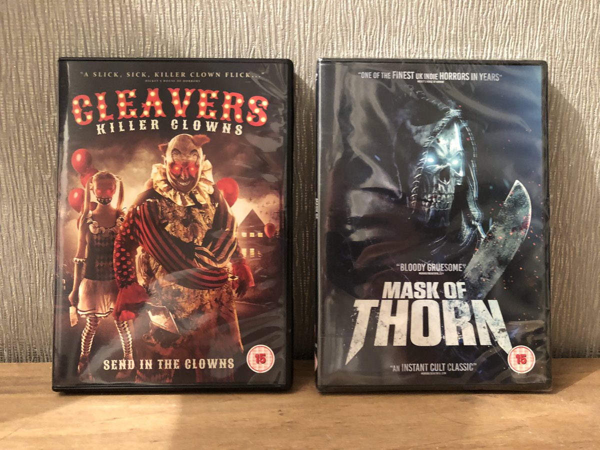 #MychoMonday

Mask of Thorn released by @101_Films today. Looks great next to <a href="/CleaverMovie/">Cleaver Movie</a>

From writer-director
@mjdixonmycho

Producer
<a href="/AnnaMycho/">Anna Dixon</a>

Starring
@EveKOliver
#SophieBryant
<a href="/Actress_Maria_M/">Maria L Metheringham</a>

#MaskOfThorn
#SpreadtheHorror #ShareTheHorror #promotehorror #NonProfitHorror