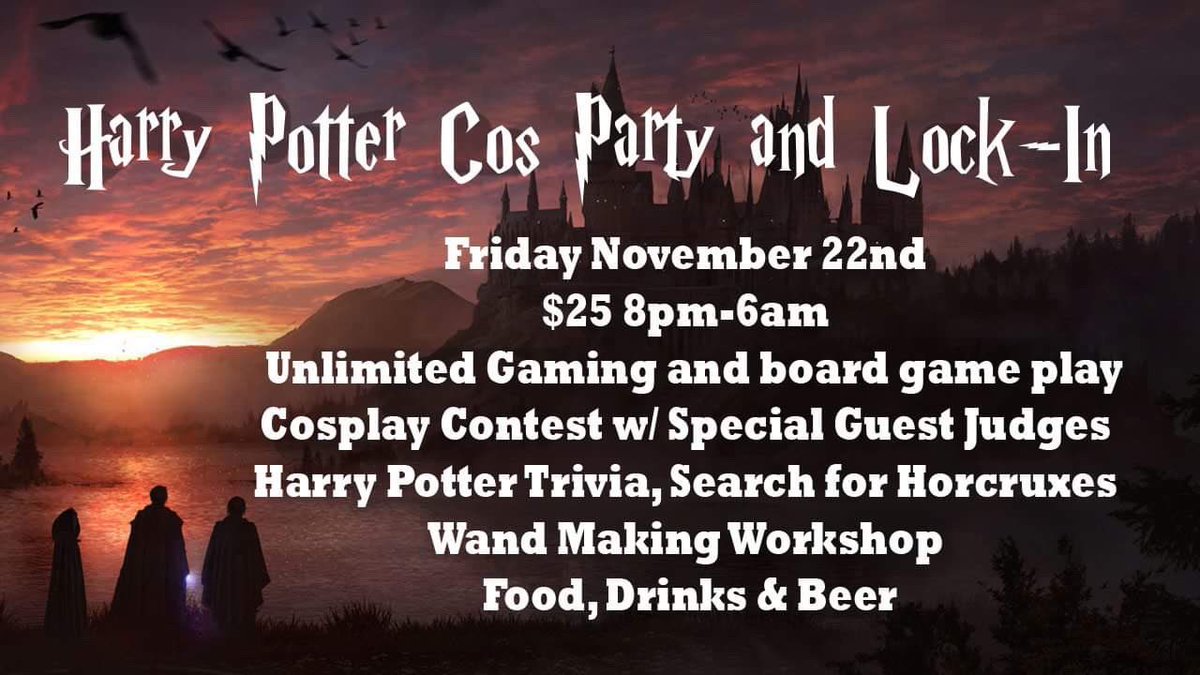Are you ready for this weekend!? 
We’re pumped!! 🙌 
🎮Game Out 
🦹🏻‍♀️Geek Out 
🍻Drink Up (must be 21+ to drink) 
🤯All Night Long