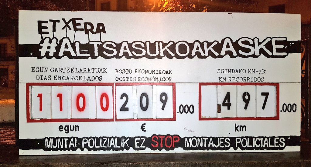Hoy Adur, Jokin y Oihan han llegado a los 1100 días en prisión. #Altsasu

Los días pasan y nuestros hijos siguen presos, víctimas de un montaje que ha vulnerado sus derechos más básicos y dinamitado la confianza en la justicia. ETXEAN NAHI DITUGU!! ⬇️