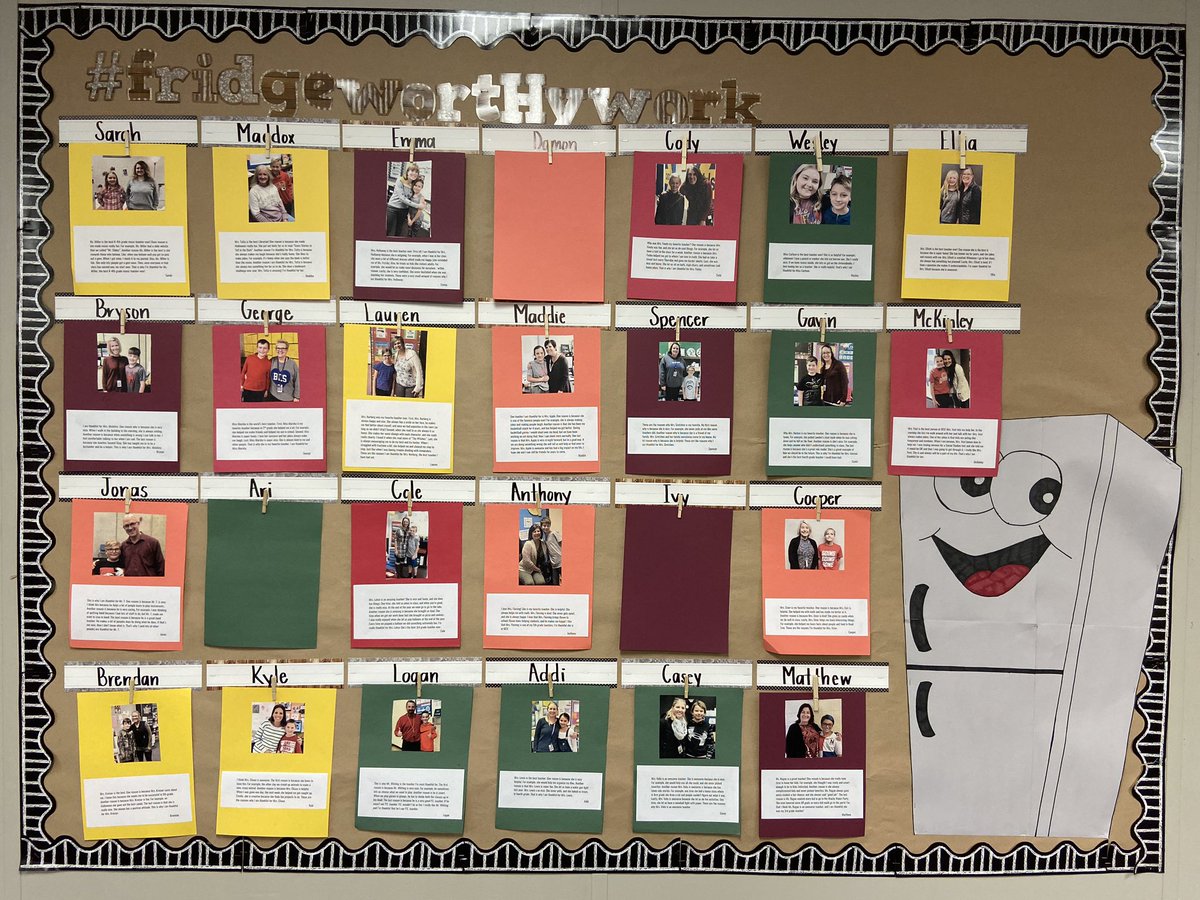 kcarlsonBES's tweet photo. Come check out our #FridgeWorthyWork and see why we are thankful for BES teachers! https://t.co/59HL4VWEbJ