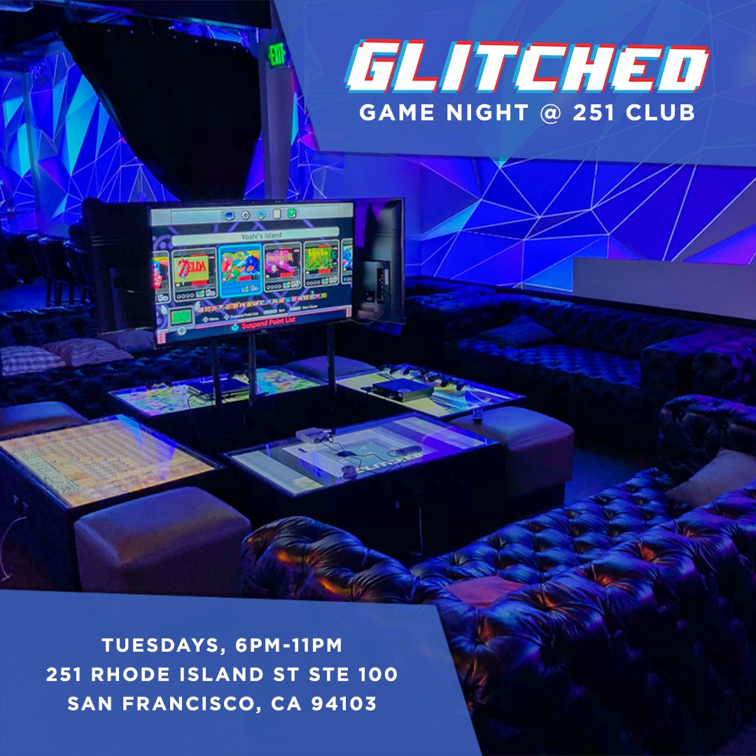 glitchedgg's tweet photo. Looking for something fun to do during #Dreamforce week? Join us at @251clubSF for our pop-up gaming party! We've got the games and 251 Club has the drinks ...we just need you!
#dreamforce2019 #gamebar #videogamebar https://t.co/nK4tN6uLlQ