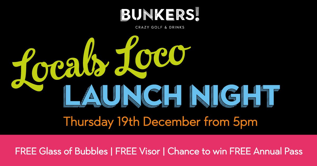 VisitSwanseaBay's tweet photo. Celebrate @BunkersUK Crazy Golf opening at their Locals Loco Launch night. Grab some free bubbly, a free visor and the chance to win an annual VIP Pass. Tickets are limited so book now! https://t.co/AlshYmZs00
#Swansea #BunkersUK #CrazyGolf #LocoLocals #Leisure #Community #Ad https://t.co/WNGqWzUJct