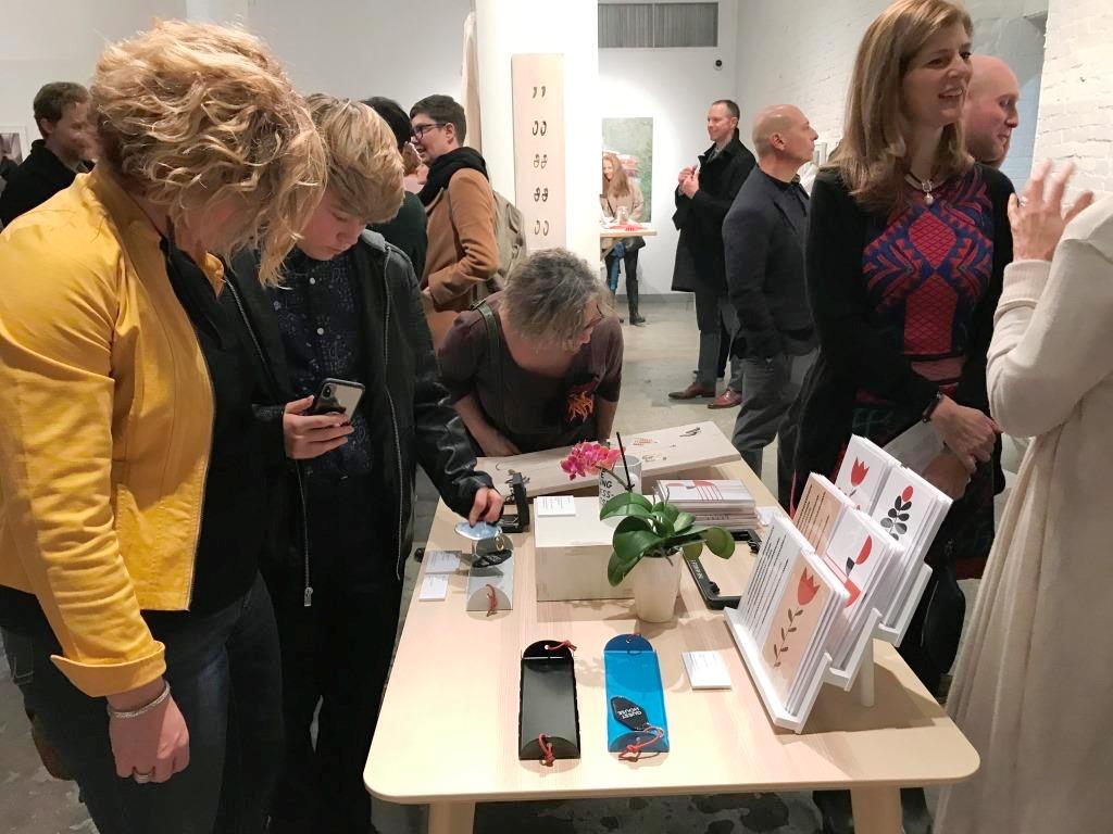 Fallingwater's tweet photo. People met our Fallingwater + #Monmade Residency #artists at the Brew House Friday. Lots of Fallingwater-inspired products on display & for sale! See the exhibition through Jan. 5 & purchase items through the #Fallingwater Museum Store: https://t.co/2CNeC8fXOg. #art https://t.co/Sjwlfkdz3D