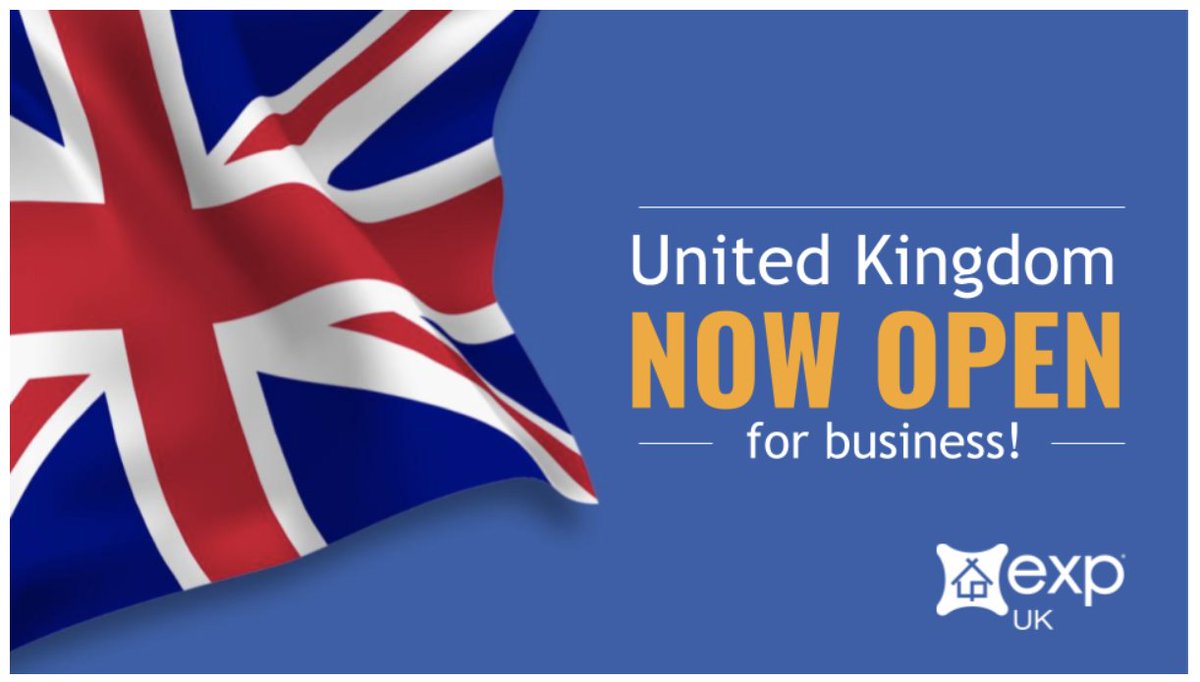 AGNTInc's tweet photo. eXp Continues International Expansion, Opens in UK - #eXpUK #eXpRealty $EXPI https://t.co/wESM2kpZup https://t.co/20XeBS3iIG
