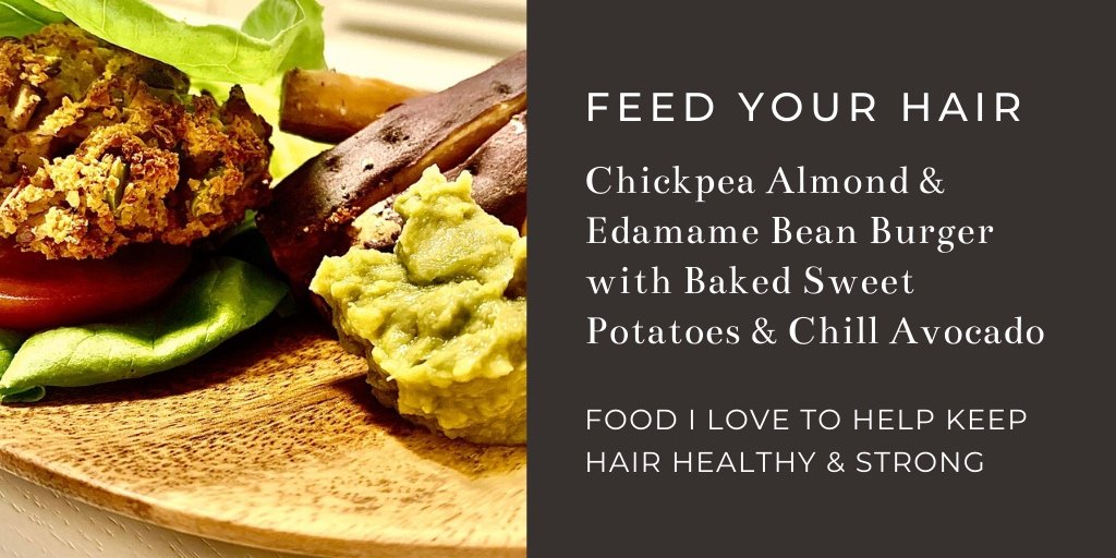 Dinner inspiration that’s also good for your hair. See link below for the recipe packed with natural goodies to help keep you &amp; your hair healthy &amp; strong. jason-collier.co.uk/post/feed-your… 

#feedyourhair <a href="/jasoncollierjc/">Jason Collier</a>⠀ #recipemonday #veganburger #healthymonday #healthyhair