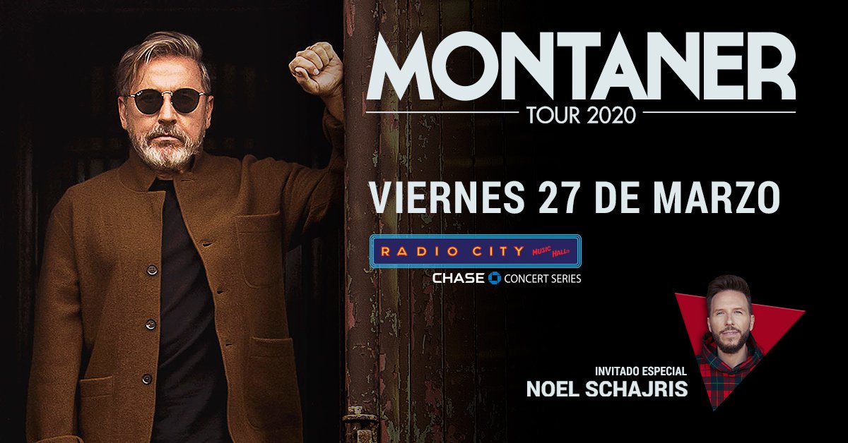 RadioCity's tweet photo. JUST ANNOUNCED: Ricardo Montaner (@montanertwiter) returns to NYC on Friday, March 27 at Radio City Music Hall with special guest @NoelSchajris! Tickets on sale Friday at 10am. Stay tuned for presale info! https://t.co/RFeH219YFQ