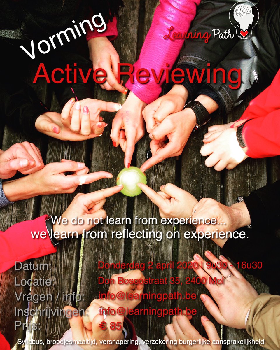 LearningPath_'s tweet photo. Vorming Active Reviewing. Jij komt toch ook! #ervaringsleren  #ActiveReviewing https://t.co/BxOlmaaLhc https://t.co/ljEFmK7RUq