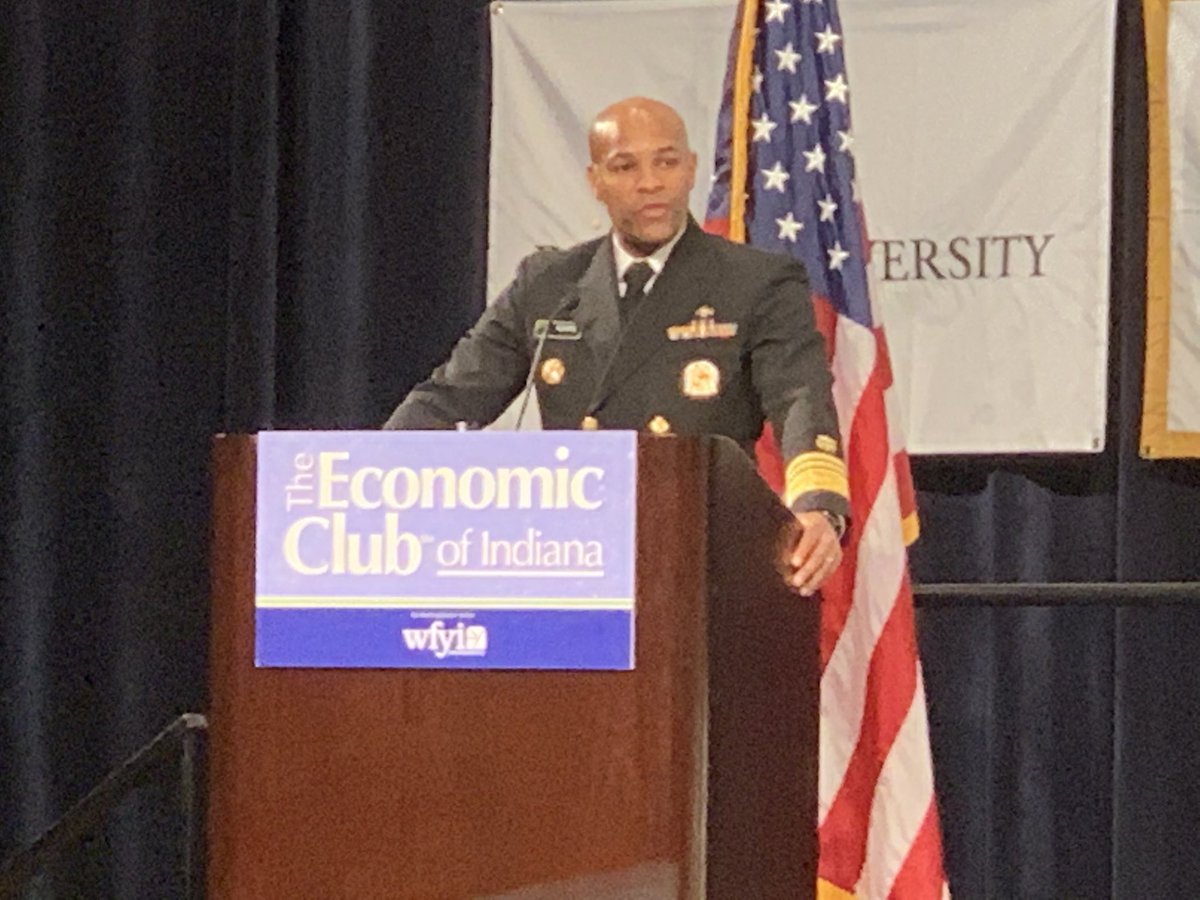 CyWyss's tweet photo. @EconomicClubIN Surgeon General Dr. Adams for a great lunch talk. #econlunch https://t.co/yQkO7baeWL