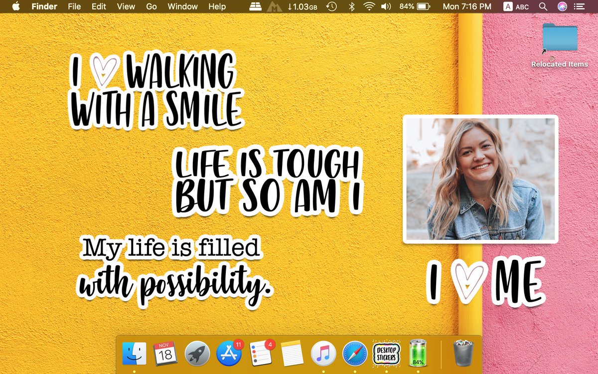 MightyAppy's tweet photo. Practice #selflove &amp; #positive self-talk.  
Add #inspirational stickers to your desktop! 
Get #DesktopStickers Now available on the Mac App store https://t.co/MdDMkf3oDo https://t.co/pUd244ciRJ