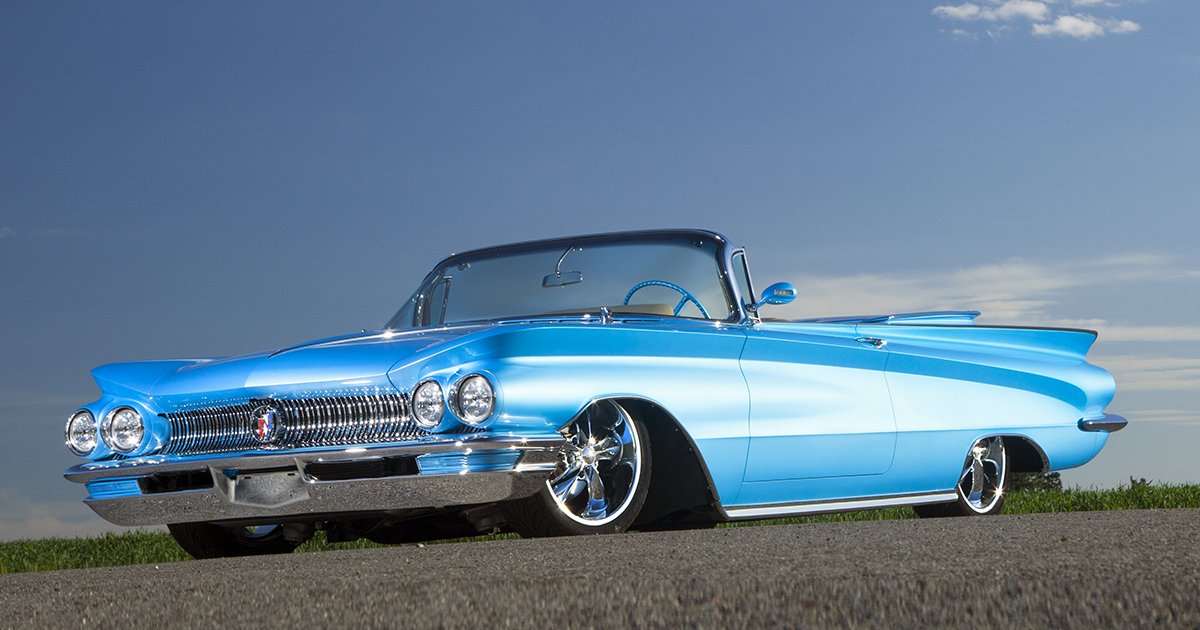 Barrett_Jackson's tweet photo. Electrifying your Monday morning! Known as “Shades of Blue,” this award-winning 1960 @Buick Electra custom convertible is heading to our 2020 Scottsdale Auction!

Lot 1350: https://t.co/5Lm9Hyioc5
Tickets: https://t.co/VAMIjj7035 https://t.co/MVbJ8veR6q
