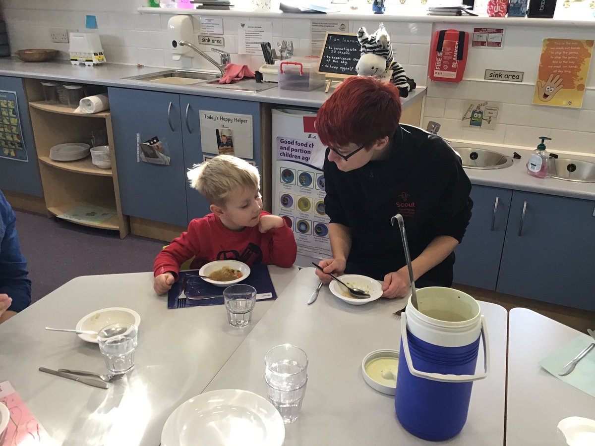 BarrhillPrimary's tweet photo. Our nursery parents enjoyed our Share-a-lunch with us. We had chicken and rice soup followed by sausage casserole 😋 #sharealunch #parentsinschool #learningisfun https://t.co/j1BKwhiA6T